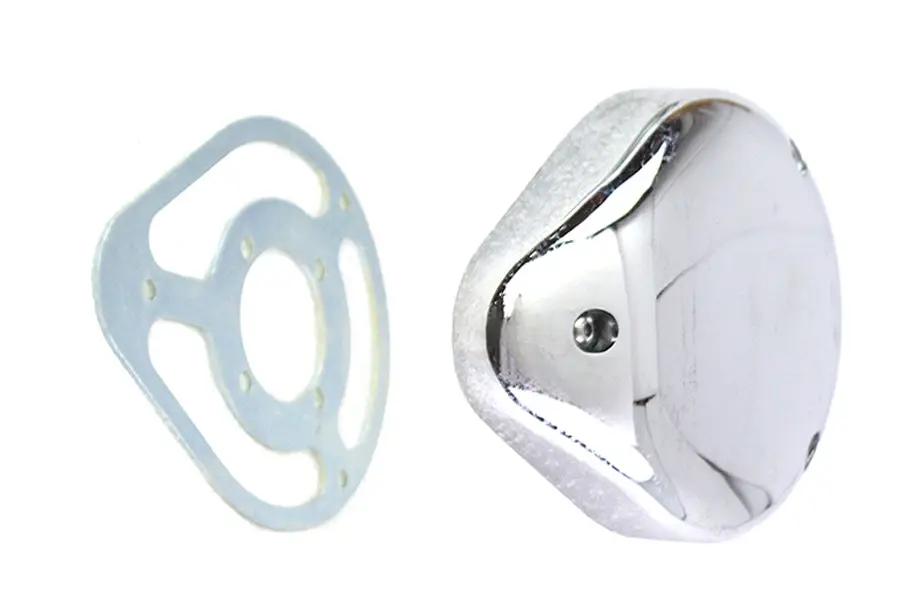 V-Twin 5 Inch Teardrop Linkert Cover Kit Chrome for Harley Davidson FL Models by V-Twin