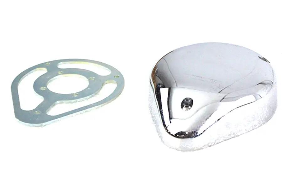 V-Twin 5 Inch Teardrop Linkert Cover Kit Chrome for Harley Davidson FL Models by V-Twin