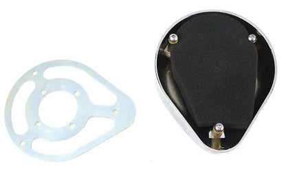 V-Twin 5 Inch Teardrop Linkert Cover Kit Chrome for Harley Davidson FL Models by V-Twin