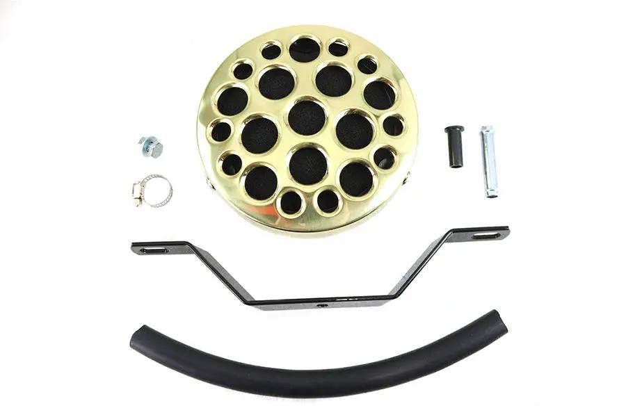 Wyatt Gatling Brass Drilled Air Cleaner for Harley Davidson FL (1972-1981) by Wyatt Gatling