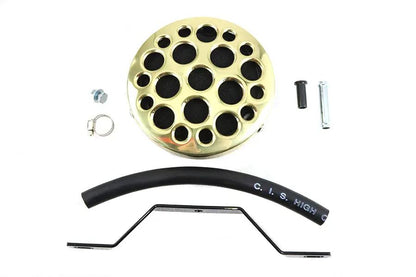 Wyatt Gatling Brass Drilled Air Cleaner for Harley Davidson FL (1972-1981) by Wyatt Gatling