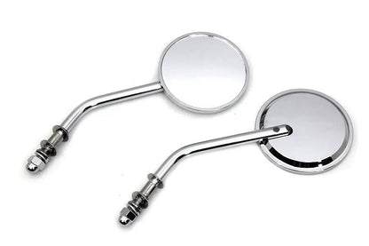 Wyatt Gatling Mini Round Mirror Set Chrome - 3 Inch Diameter with Round Stud Mount by Wyatt Gatling