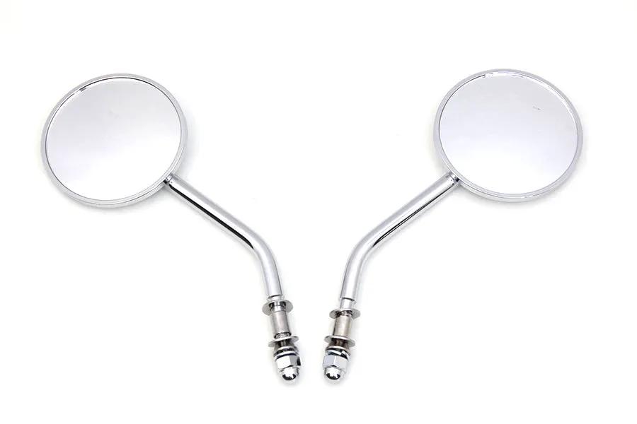 Wyatt Gatling Mini Round Mirror Set Chrome - 3 Inch Diameter with Round Stud Mount by Wyatt Gatling