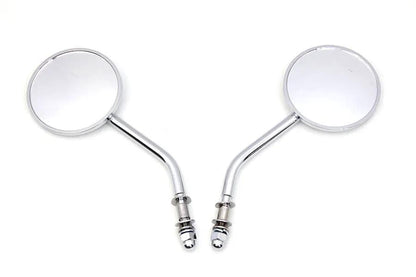 Wyatt Gatling Mini Round Mirror Set Chrome - 3 Inch Diameter with Round Stud Mount by Wyatt Gatling