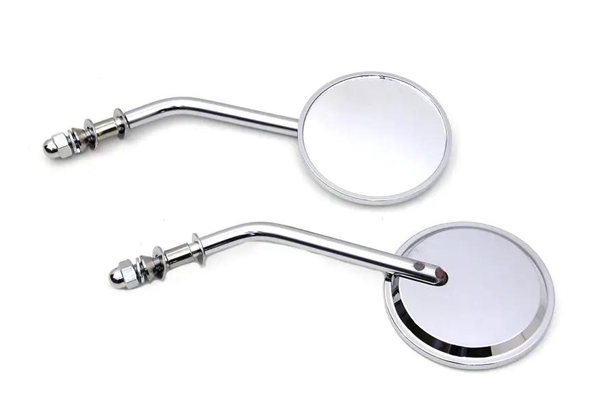 Wyatt Gatling Mini Round Mirror Set Chrome - 3 Inch Diameter with Round Stud Mount by Wyatt Gatling