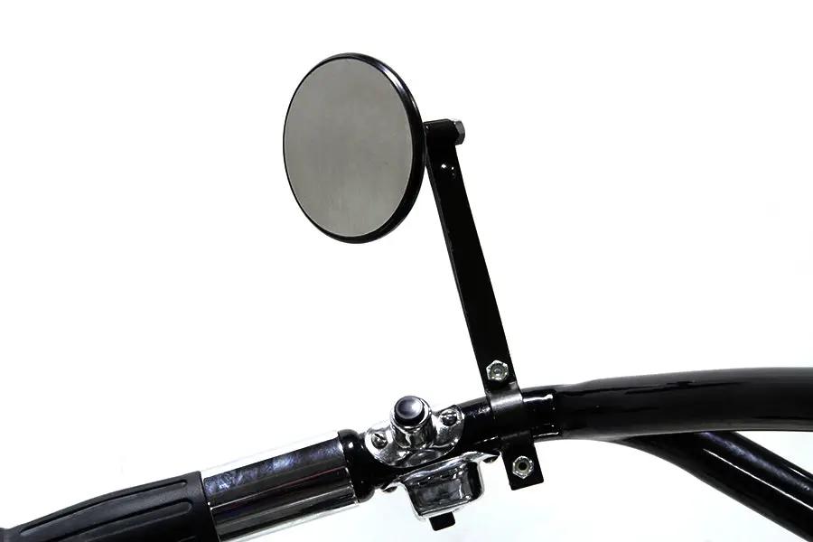 Wyatt Gatling 3 Inch Black Face Retro Mirror Kit with Steel Stamped Stem for 1 Inch Bars by Wyatt Gatling
