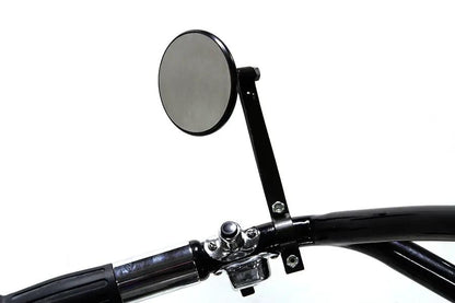 Wyatt Gatling 3 Inch Black Face Retro Mirror Kit with Steel Stamped Stem for 1 Inch Bars by Wyatt Gatling