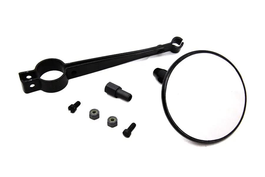 Wyatt Gatling 3 Inch Black Face Retro Mirror Kit with Steel Stamped Stem for 1 Inch Bars by Wyatt Gatling
