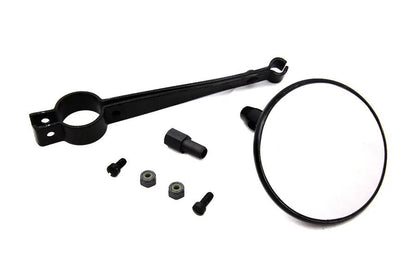 Wyatt Gatling 3 Inch Black Face Retro Mirror Kit with Steel Stamped Stem for 1 Inch Bars by Wyatt Gatling