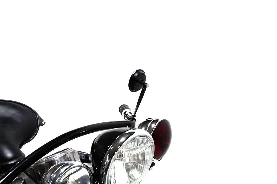Wyatt Gatling 3 Inch Black Face Retro Mirror Kit with Steel Stamped Stem for 1 Inch Bars by Wyatt Gatling