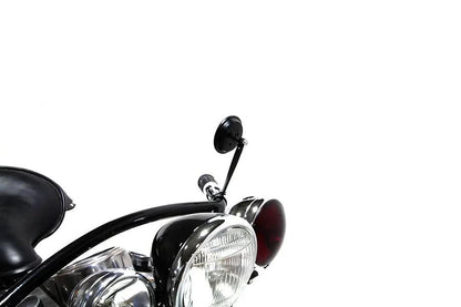 Wyatt Gatling 3 Inch Black Face Retro Mirror Kit with Steel Stamped Stem for 1 Inch Bars by Wyatt Gatling
