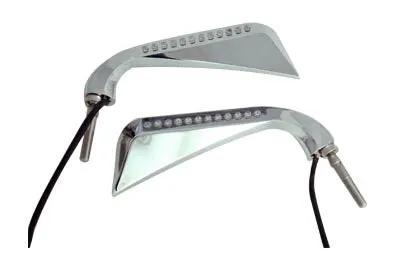 Wyatt Gatling Chrome Evil Eye LED Mirror Set for Harley Davidson (Part #77014) by Wyatt Gatling