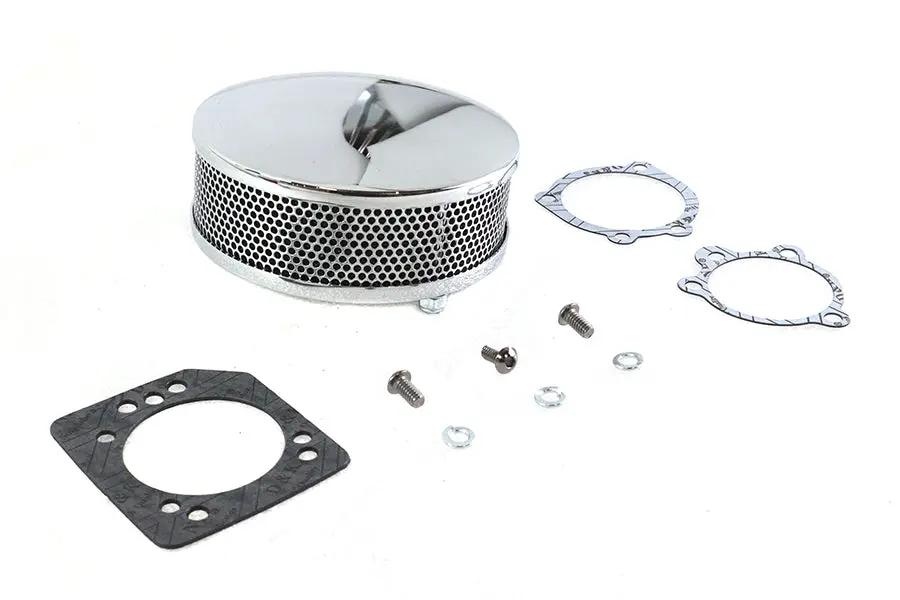 Wyatt Gatling Round Chrome Air Cleaner for Harley Davidson FL 1972-1981 by Wyatt Gatling