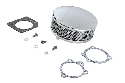 Wyatt Gatling Round Chrome Air Cleaner for Harley Davidson FL 1972-1981 by Wyatt Gatling
