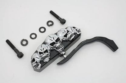 Wyatt Gatling Black 5 Skull Mirror with Billet Worm Stem for Harley Davidson by Wyatt Gatling