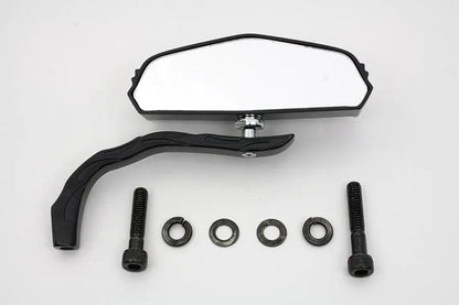 Wyatt Gatling Black 5 Skull Mirror with Billet Worm Stem for Harley Davidson by Wyatt Gatling