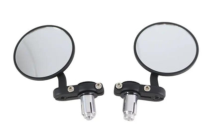 Wyatt Gatling Cafe Style Mirror Set Black with Chrome Adjustable Hardware and Billet Aluminum Assembly by Wyatt Gatling
