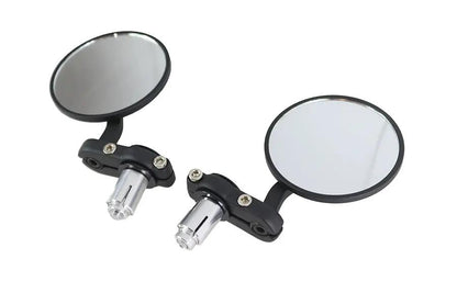 Wyatt Gatling Cafe Style Mirror Set Black with Chrome Adjustable Hardware and Billet Aluminum Assembly by Wyatt Gatling