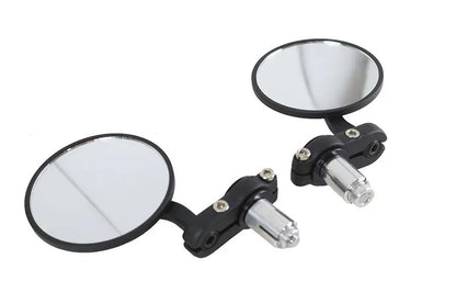 Wyatt Gatling Cafe Style Mirror Set Black with Chrome Adjustable Hardware and Billet Aluminum Assembly by Wyatt Gatling