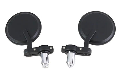 Wyatt Gatling Cafe Style Mirror Set Black with Chrome Adjustable Hardware and Billet Aluminum Assembly by Wyatt Gatling