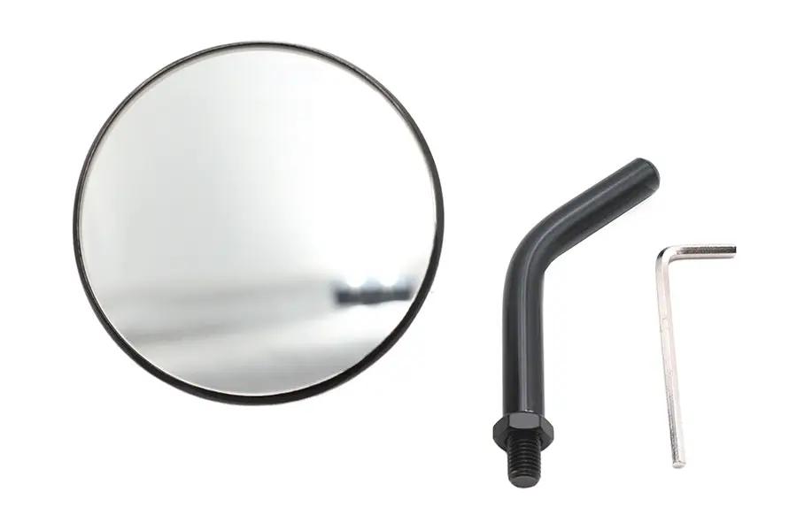V-Twin 78960 3 inch Round Mini Mirror Top Triple Tree Mount Black by V-Twin