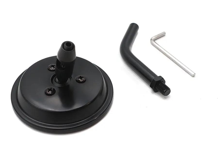 V-Twin 78960 3 inch Round Mini Mirror Top Triple Tree Mount Black by V-Twin