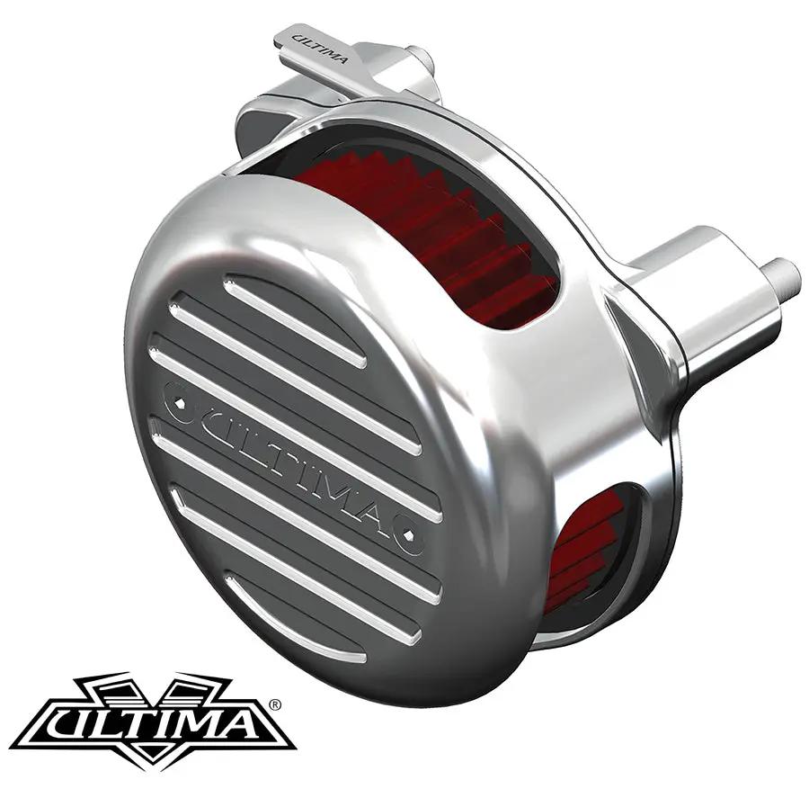 Ultima Free Flow Milled Air Cleaner Kit Chrome - Adjustable Breather Bolt Spacing for Various Motor Sizes by Ultima