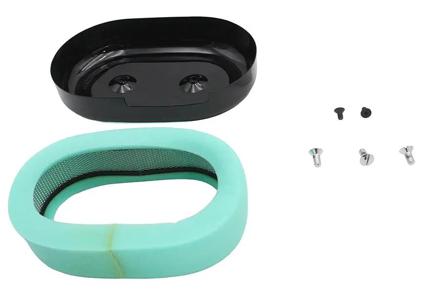 V-Twin M8 Oval Air Cleaner Cover Kit Black for Harley Davidson (Part #34-2119) by V-Twin