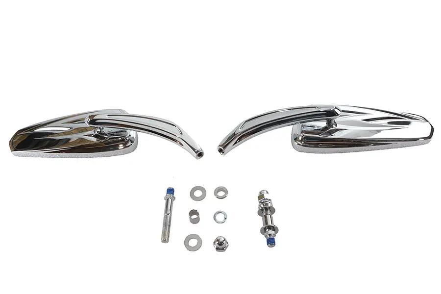 Wyatt Gatling Teardrop Chrome Mirror Set – Left and Right Side with Stud Kit by Wyatt Gatling