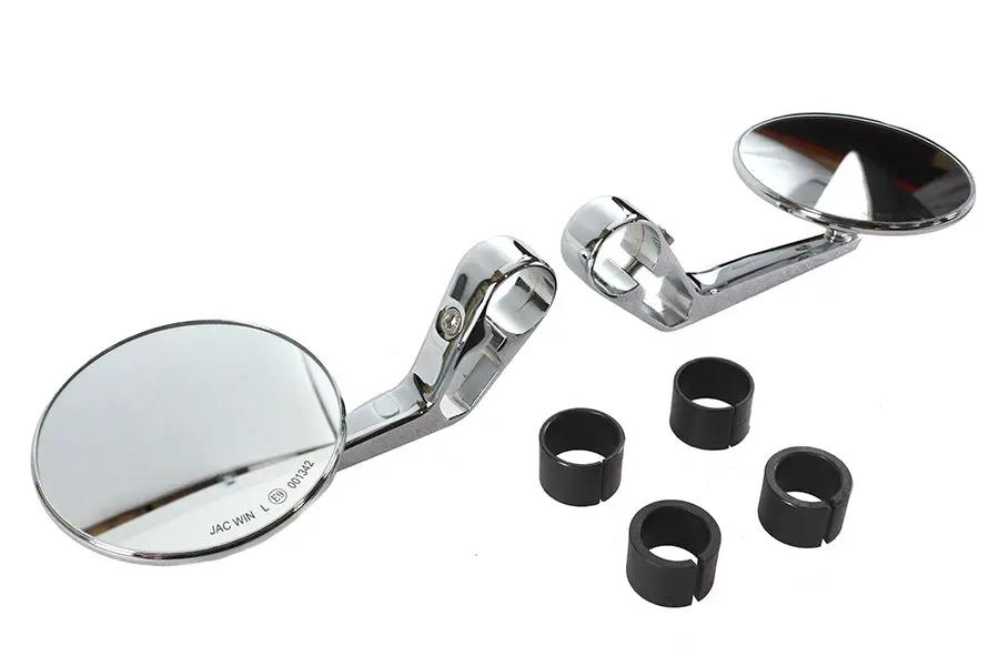 Wyatt Gatling Round Mirror Set in Chrome Finish with Stud Kit by Wyatt Gatling
