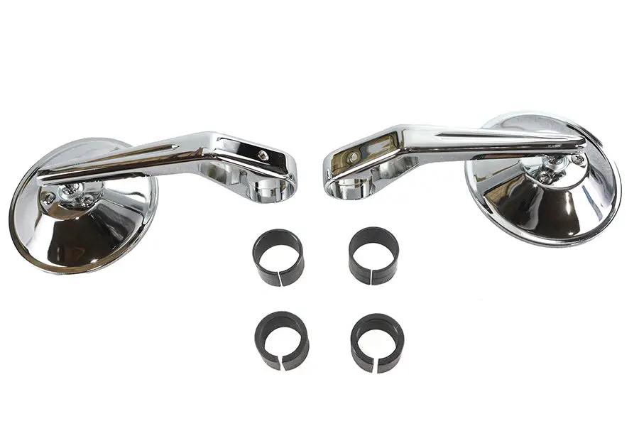 Wyatt Gatling Round Mirror Set in Chrome Finish with Stud Kit by Wyatt Gatling