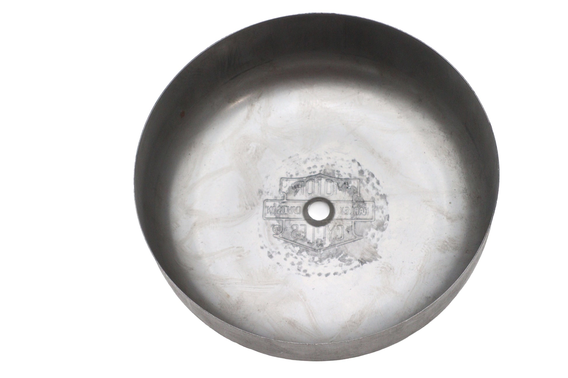 V-Twin 7 Inch Round Chrome Air Cleaner Cover with H-D Logo - Model 70411