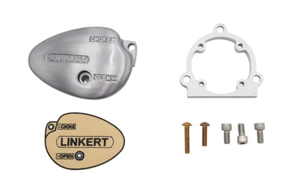 V-Twin Lady Deco Shorty Air Dam Kit for Harley Davidson - Silver Patina Right Side Linkert Air Dam with Adapter by V-Twin