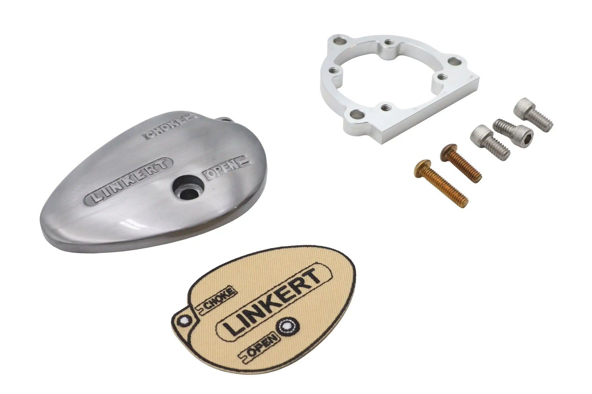 V-Twin Lady Deco Shorty Air Dam Kit for Harley Davidson - Silver Patina Right Side Linkert Air Dam with Adapter by V-Twin