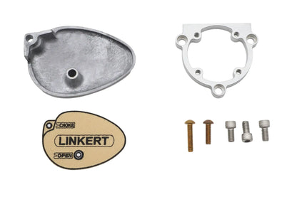 V-Twin Lady Deco Shorty Air Dam Kit for Harley Davidson - Silver Patina Right Side Linkert Air Dam with Adapter by V-Twin