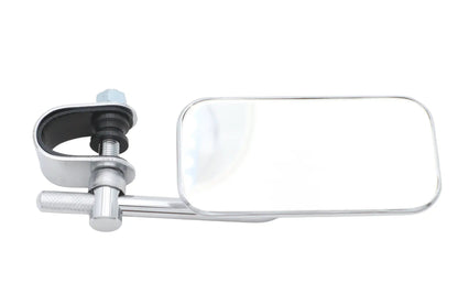 Ultima Chrome Low Profile Chopper Mirror with Short Clamp on Stem for 1 Inch Bars - Part 46-94 by Ultima