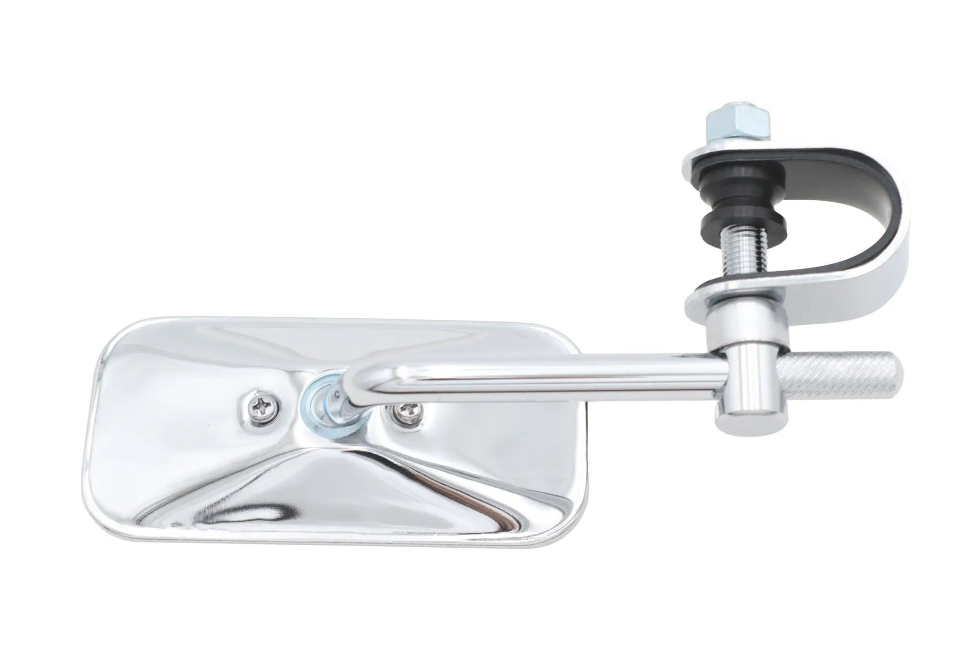 Ultima Chrome Low Profile Chopper Mirror with Short Clamp on Stem for 1 Inch Bars - Part 46-94 by Ultima