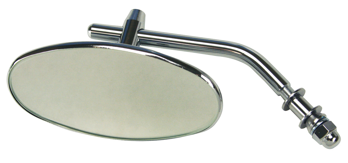 Wyatt Gatling 46-103 Chrome Oval Motorcycle Mirror with Thru-Lever Mount