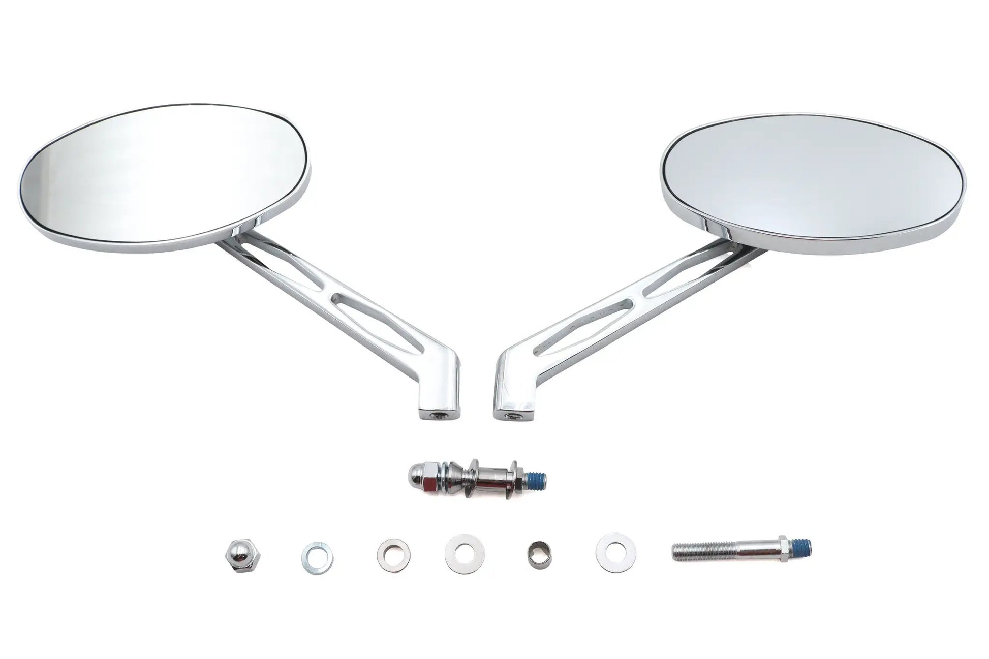 Ultima Cateye Mirror Set with Cutout Stems - Chrome Finish for Motorcycles by Ultima