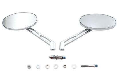 Ultima Cateye Mirror Set with Cutout Stems - Chrome Finish for Motorcycles by Ultima