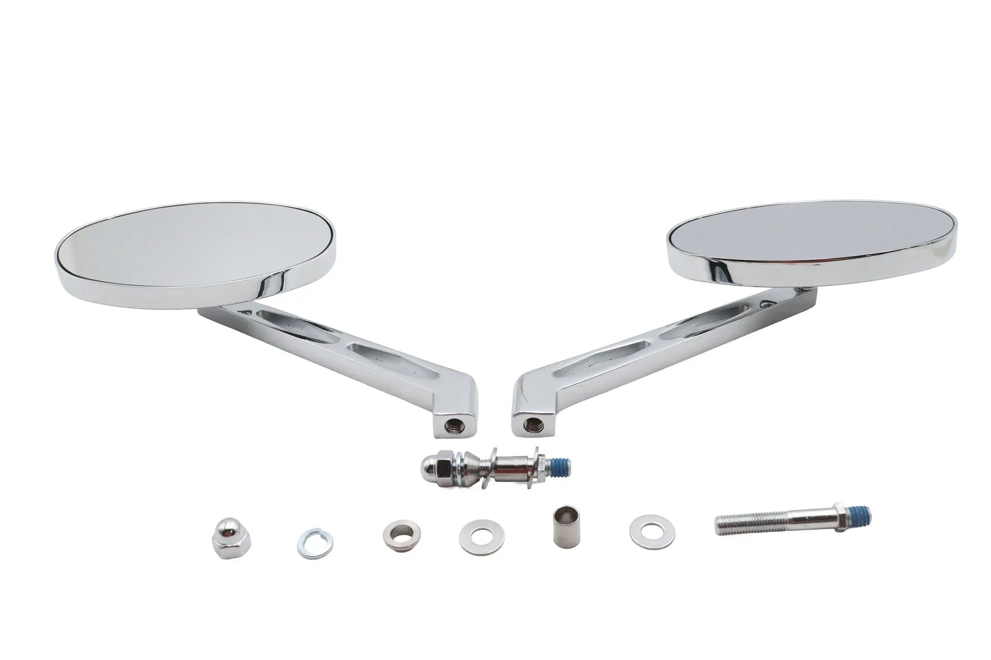 Ultima Cateye Mirror Set with Cutout Stems - Chrome Finish for Motorcycles by Ultima