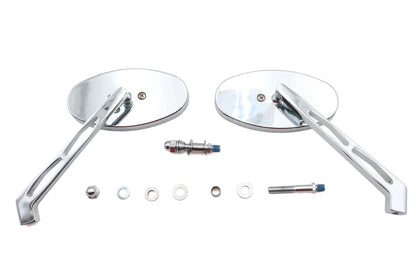 Ultima Cateye Mirror Set with Cutout Stems - Chrome Finish for Motorcycles by Ultima