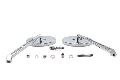 Ultima Cateye Mirror Set with Cutout Stems - Chrome Finish for Motorcycles by Ultima