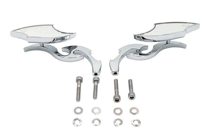 Wyatt Gatling Lucifer Mirror Set Billet with Scroll Stem for Harley Davidson by Wyatt Gatling