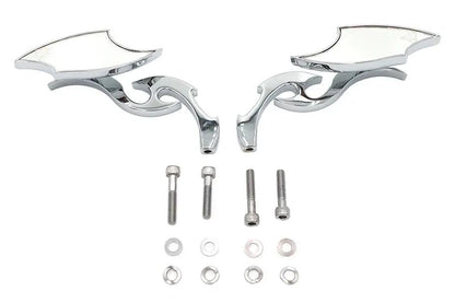 Wyatt Gatling Lucifer Mirror Set Billet with Scroll Stem for Harley Davidson by Wyatt Gatling
