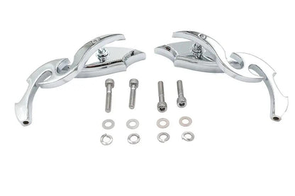 Wyatt Gatling Lucifer Mirror Set Billet with Scroll Stem for Harley Davidson by Wyatt Gatling