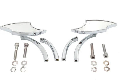 Wyatt Gatling Lucifer Mirror Set Billet with Curve Stem for Harley Davidson by Wyatt Gatling