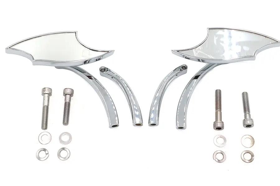 Wyatt Gatling Lucifer Mirror Set Billet with Curve Stem for Harley Davidson by Wyatt Gatling