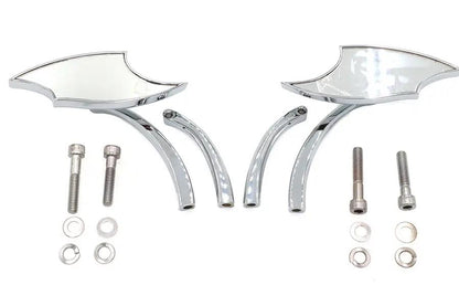 Wyatt Gatling Lucifer Mirror Set Billet with Curve Stem for Harley Davidson by Wyatt Gatling