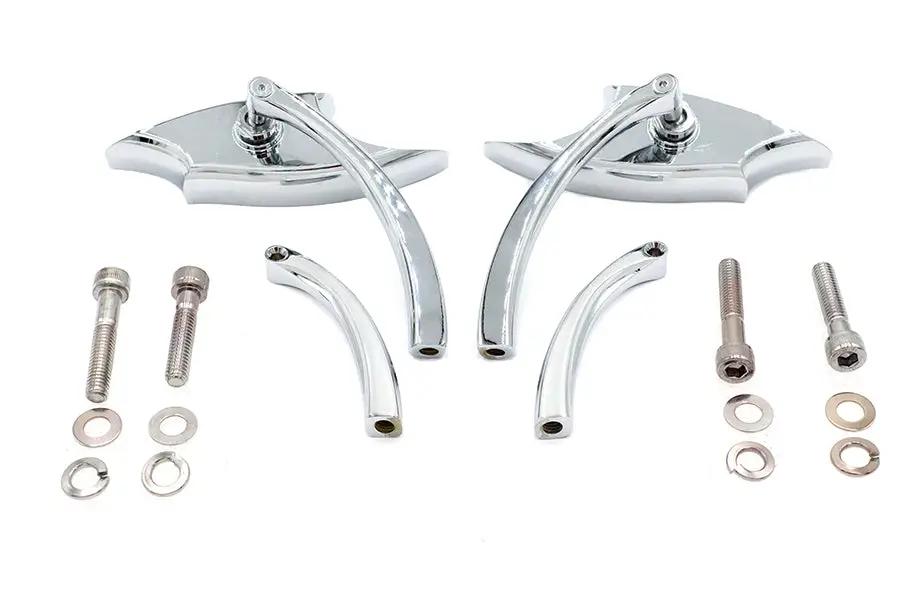 Wyatt Gatling Lucifer Mirror Set Billet with Curve Stem for Harley Davidson by Wyatt Gatling